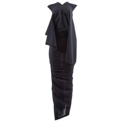 Comme des Garcons AD 1996 four sleeve navy blue twisted sheer maxi dress 10