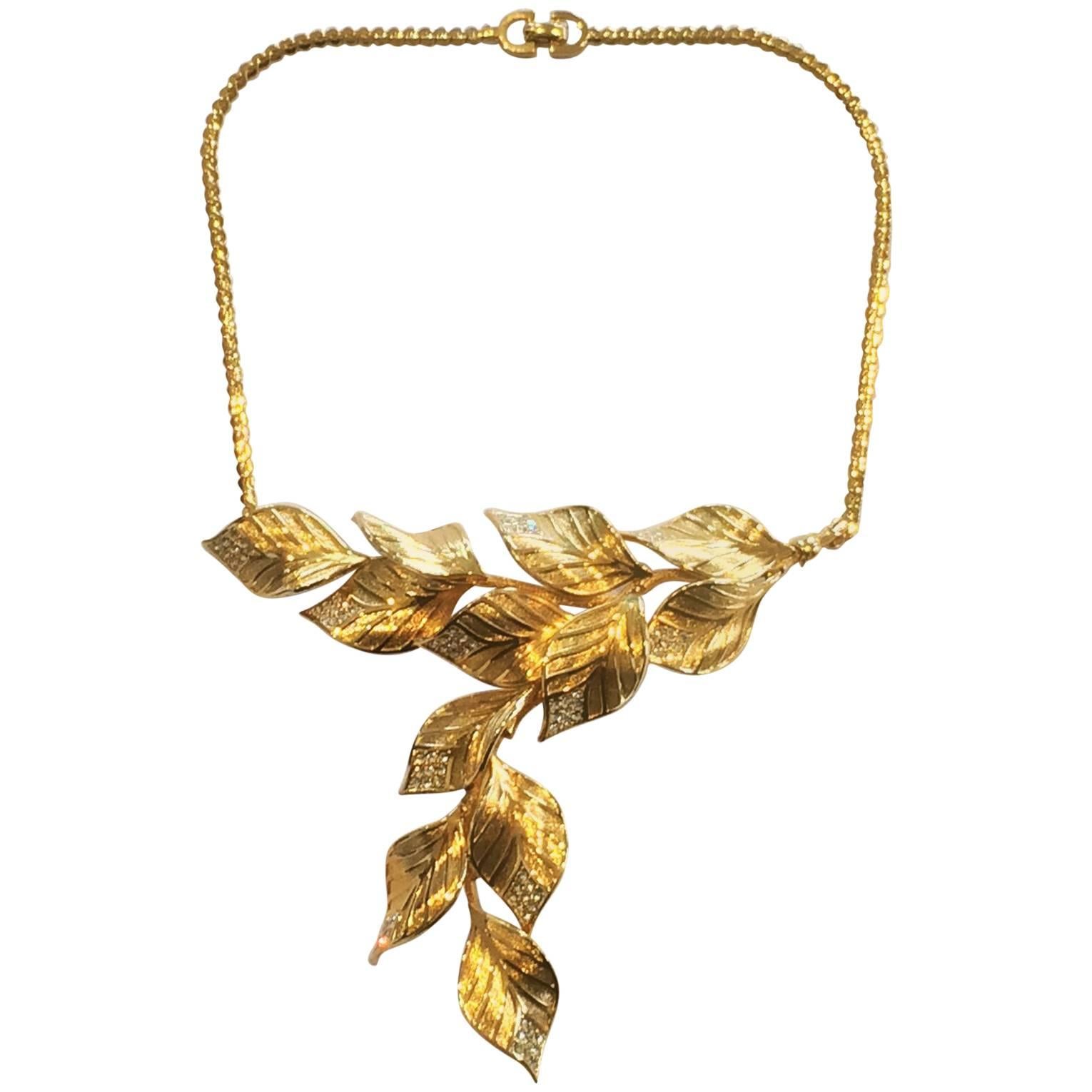Christian Dior Mid Century leaves necklace