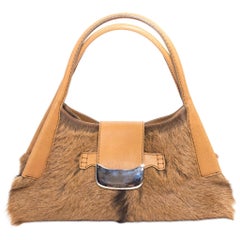 Tod's Goat Fur and Leather Hobo Handbag 8