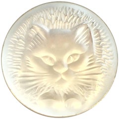 Lalique Broche chat en blanc 