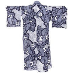 Very Rare Cotton Indigo Shibori Kimono 4