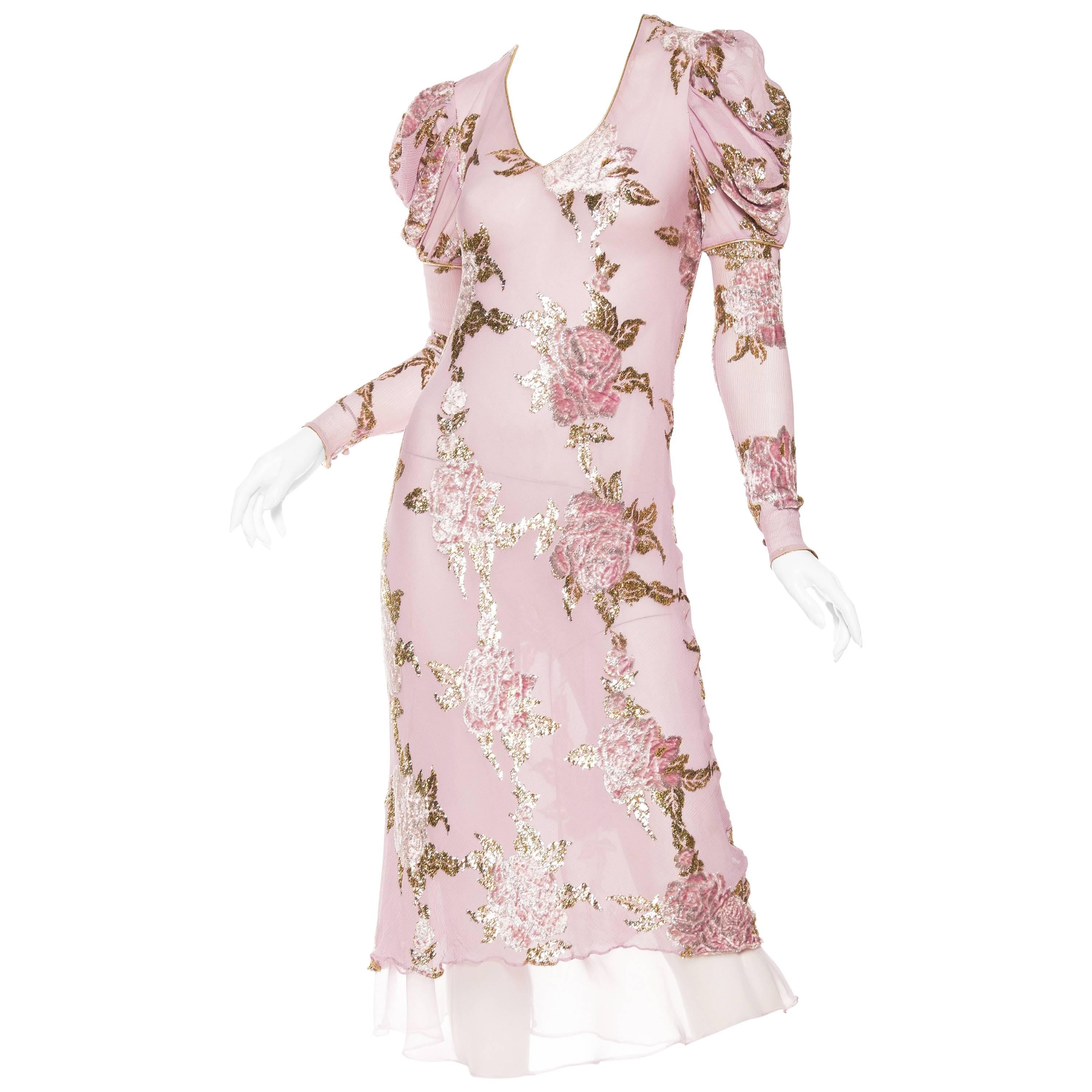 Soft Chiffon, Velvet and Lurex Bias Dress