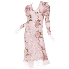 Soft Chiffon, Velvet and Lurex Bias Dress