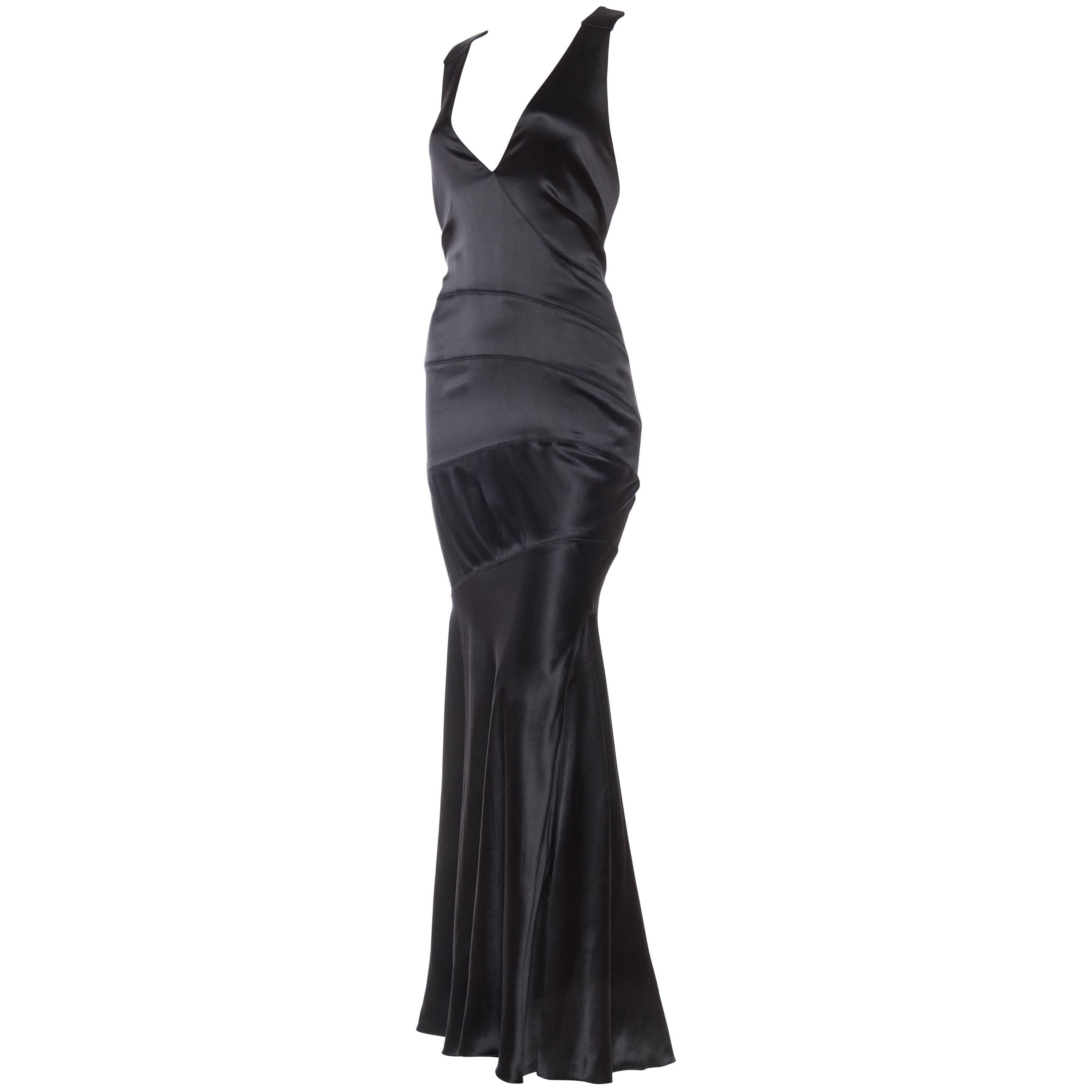 1990s Va-Va-Voom Gianni Versace Satin Bias Gown