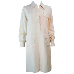 Vintage YVES SAINT LAURENT Safari Style Shirt Dress Size Small