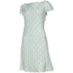 1960s Fully beaded Lace and Ribbon Dress