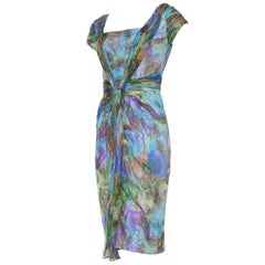 1950s Haggartys Beverly Hills Silk Chiffon Dress