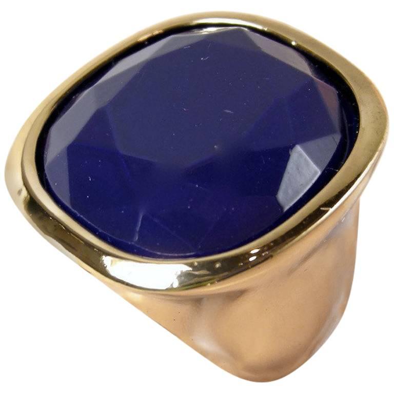 Kenneth Jay Lane Blue Stone Ring For Sale