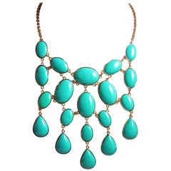 Kenneth Jay Lane Faux Turquoise Bib Necklace
