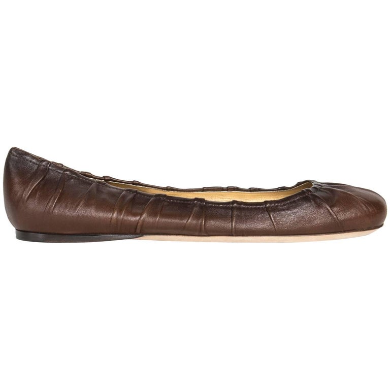 brown leather ballet shoes