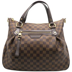 Louis Vuitton Evora MM Brown Damier Canvas Shoulder Tote Bag