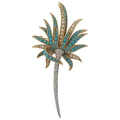 Boucher Brooch with Turquoise