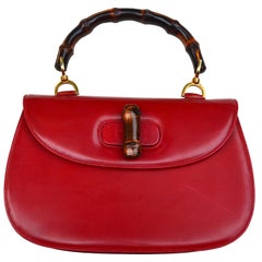 Rare Gucci Iconic Red Bamboo Bag 2
