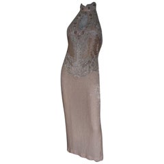 oleg cassini black tie halter sequin evening dress size 4 8