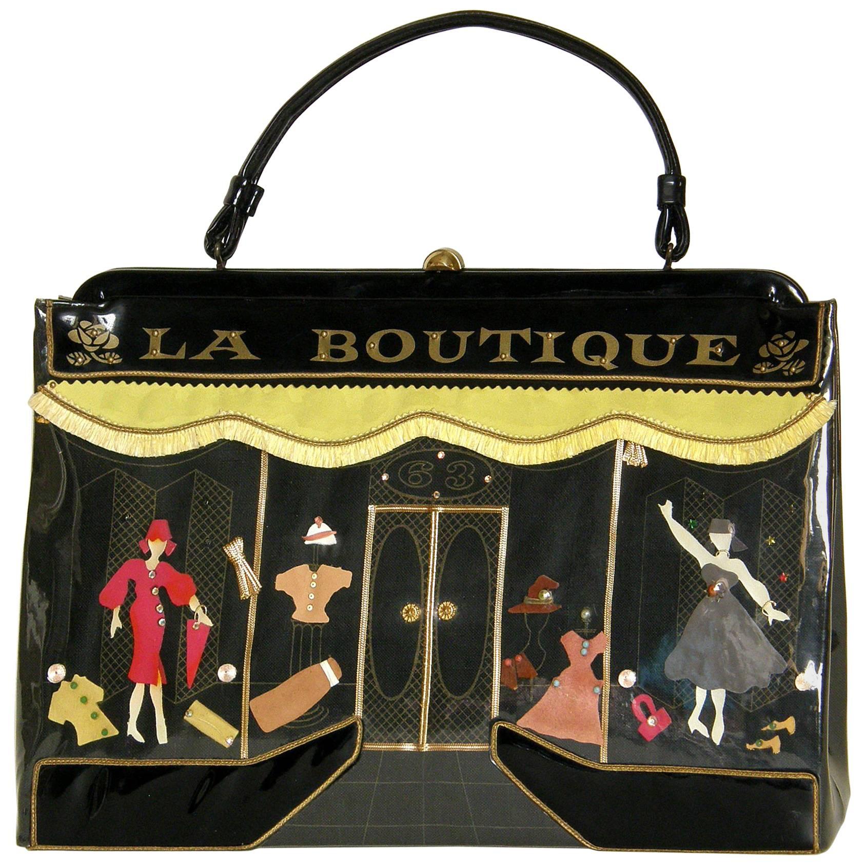 "La Boutique" Soure Handbag with Clothing Shop Storefront Display Windows Design