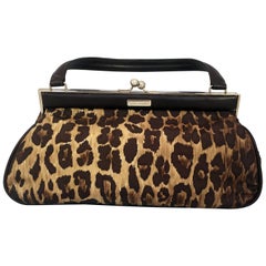 Dolce & Gabbana Women's Sicily Leopard-Print Leather Top Handle Satchel