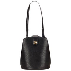 Louis Vuitton Black Epi Leather Cluny Bucket Shoulder Bag