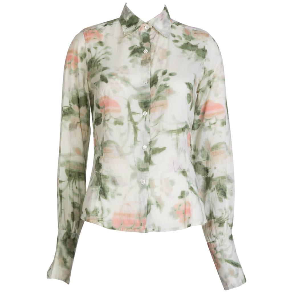  Dries Van Noten Floral Print Shirt For Sale