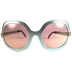 New Retro Actuell Turquoise Aluminium Frame Germany 1970's Sunglasses 