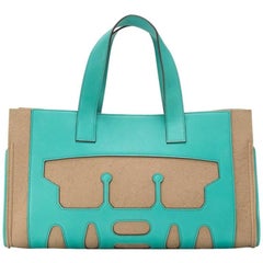 Hermes Turquoise Petite H Skeleton Tote Bag - Rare 8