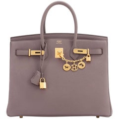 Hermes Etain Togo 35cm Birkin Tin Grey Gold Hardware A Stamp 11