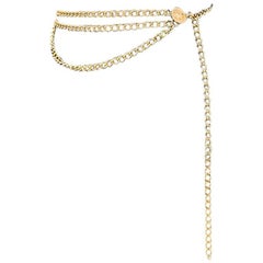 Chanel Gold 3 Layer Chain Medallion Belt Necklace 3