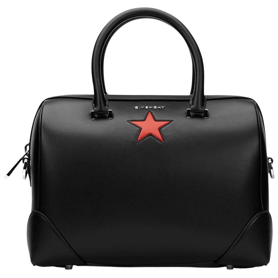 2010s Givenchy Black Calfskin Leather Medium Lucrezia Star