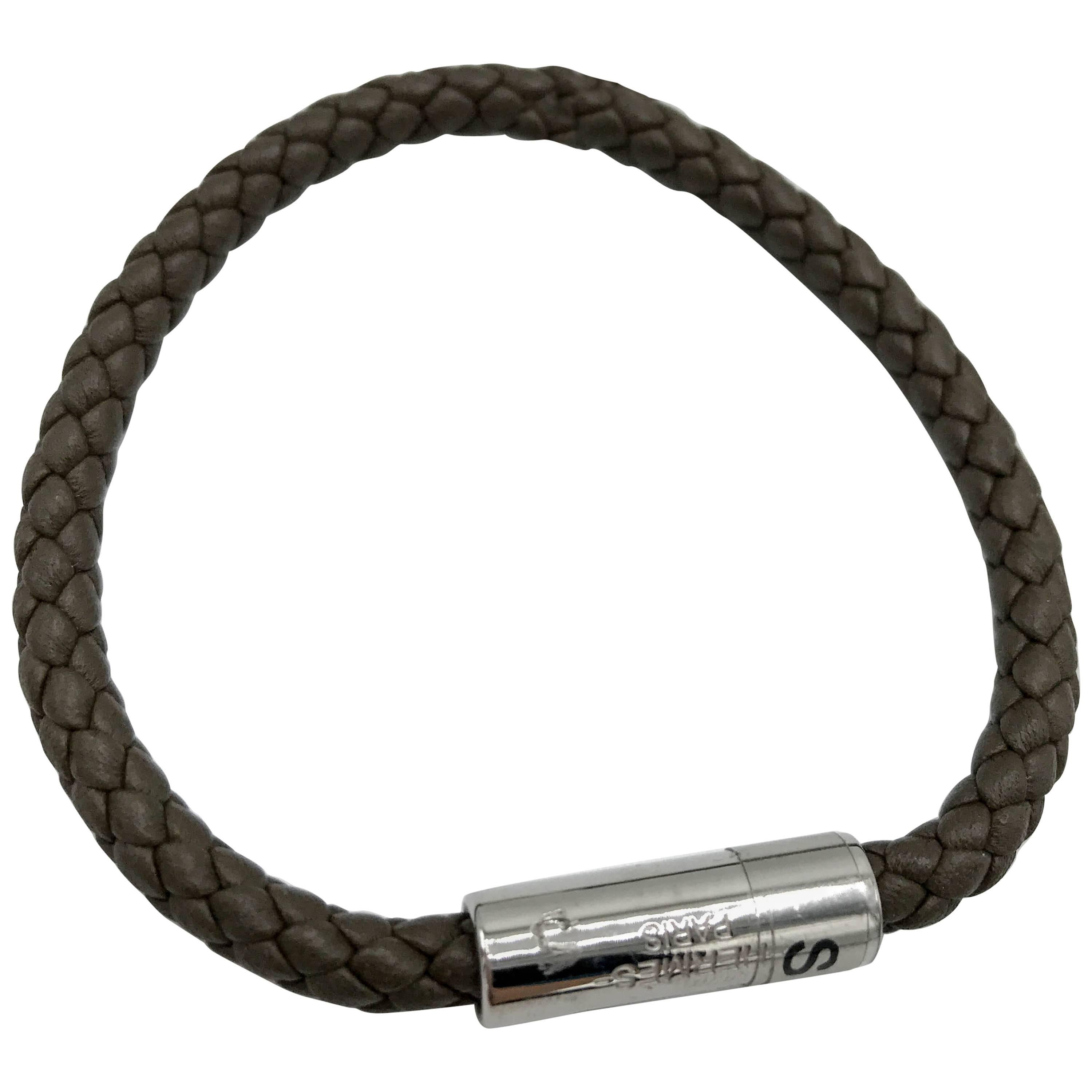 Hermes Leather Bracelet. Color Is F6 Eucalyptus Size S