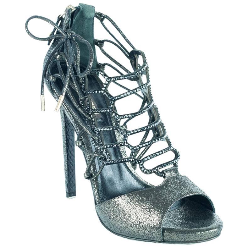Roberto Cavalli Women's Glitter Embellished High Heels  For Sale