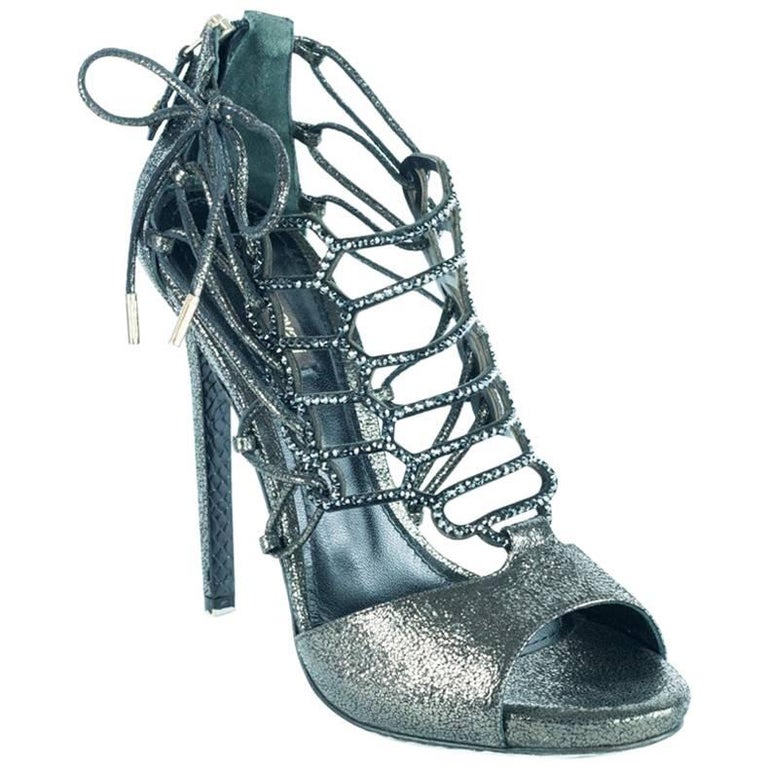 Roberto Cavalli Women's Glitter Embellished High Heels For Sale at