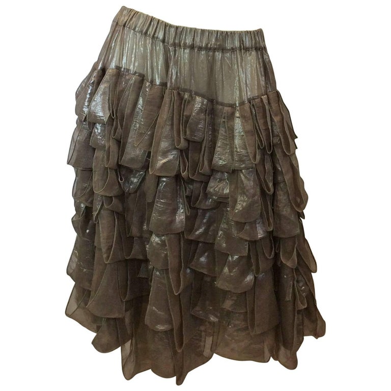Ivan Grundahl Tiered Shimmer Skirt For Sale at 1stDibs