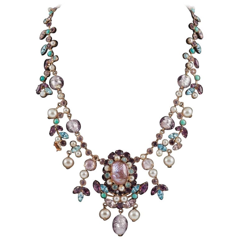 Beautiful necklace, and matching earrings, Maryse Blanchard, France ...