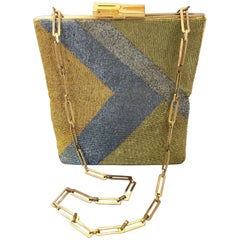 Pierre Cardin Gold and Silver Beaded Monogram Handbag 7
