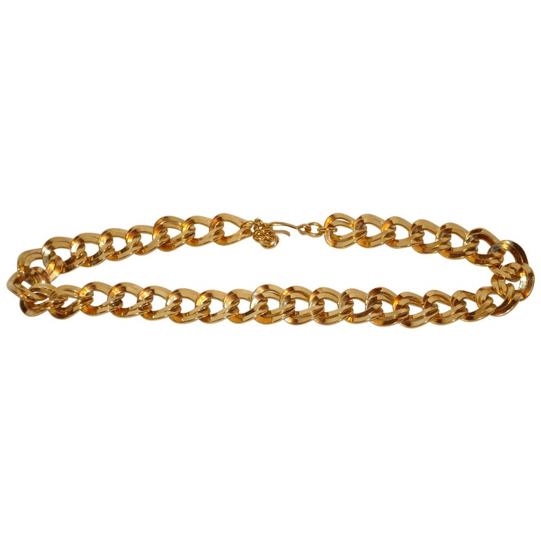 Thick Polished Gold Vermeil Hardware "Double Loop" Chain Necklace
