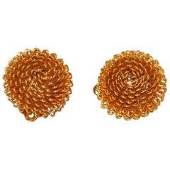 Vintage Gilded Gold Vermeil Hardware "Starburst" Earrings