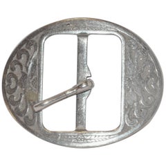 Hebilla de cinturón vintage "Art Nouveau" con herrajes de plata grabada a mano