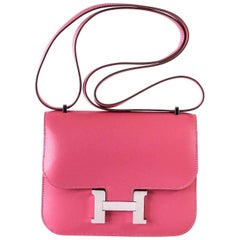 Hermes Constance Bag Rose Lipstick Pink 18 Mini III Veau Tadelakt 11