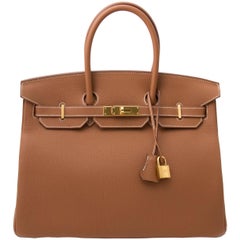 Never Used Hermes Birkin 35 Gold Togo 9