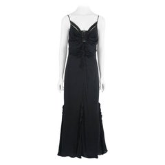 Used Badgley Mischka Black Jersey Ruched Gown - 10