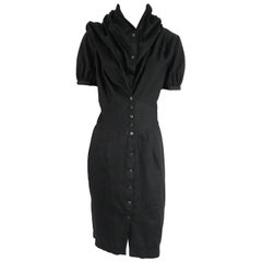 Vivienne Westwood Black Button Down Cotton Dress - 42