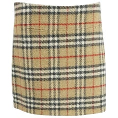 burberry wool skirt Burberry Beige Novecheck Wool Skirt - 8