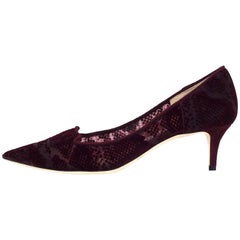 Jimmy Choo Bordeaux Velvet Allure Kitten Heels Sz 38 NIB 9