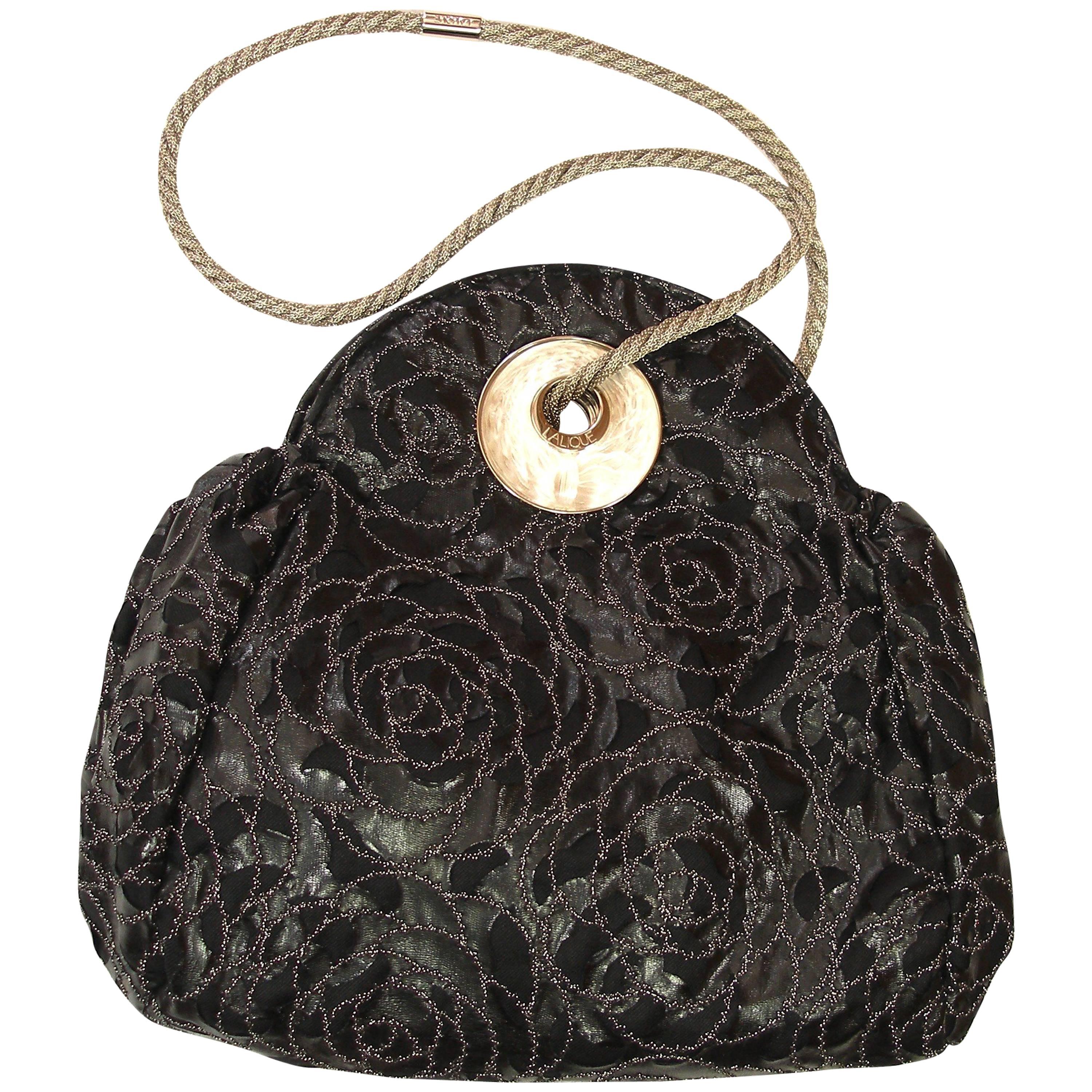 RARE Lalique Embellished Lurex Camélia Evening Bag For Sale
