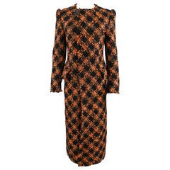 Junya Watanabe Comme des Garcons Fall 2013 Orange Tweed Wool Long Coat 