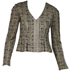 Beige St. John Embellished Cropped Jacket 11