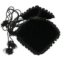 Yves Saint Laurent Vintage Black Velvet Satin Evening Bag /Excellente condition 6