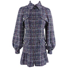Chanel 17P 2017 Spring Navy / multi tweed Coat w Pearl Buttons 2