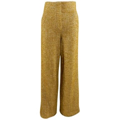 Chanel Paris Dallas 14A 2014 Pre-fall Runway Mustard Wool Trousers