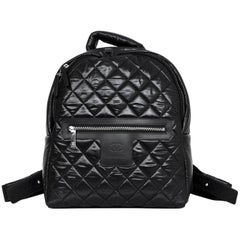 Chanel NEW 2017 Black Quilted Nylon Coco Cocoon Backpack Bag 