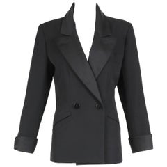 Iconic Yves Saint Laurent YSL Black Le Smoking Tuxedo Jacket Blazer